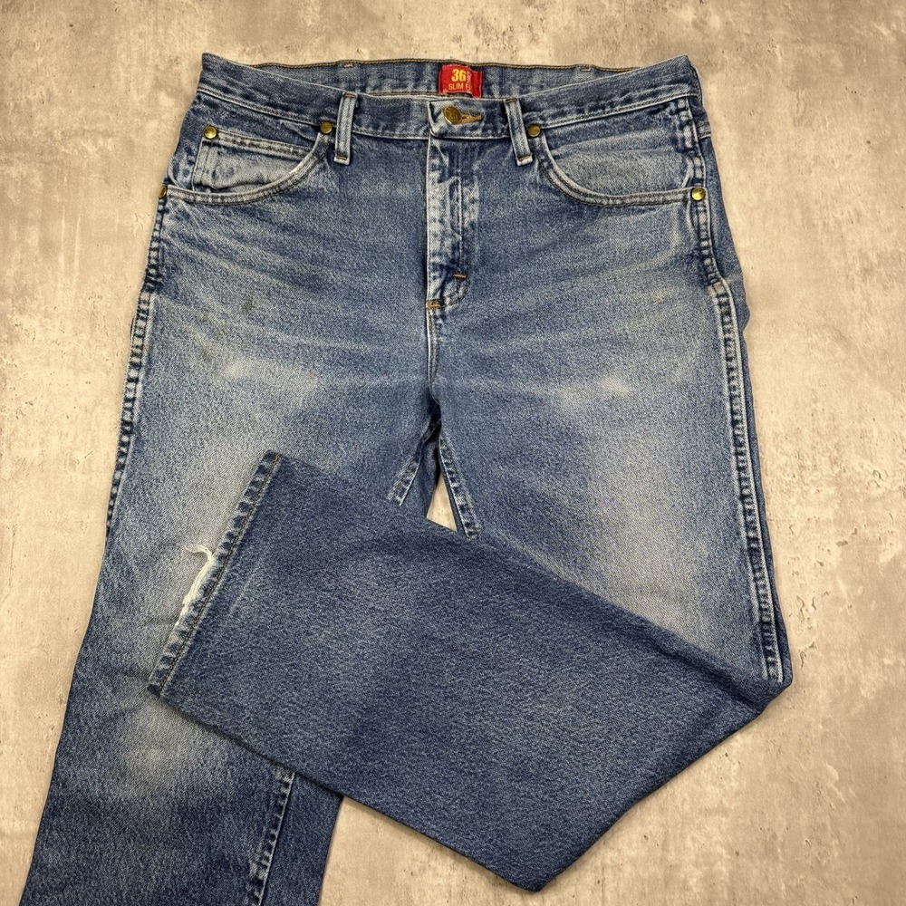Wrangler Men's Medium Blue Bootcut Denim Jeans